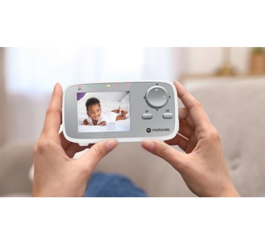 Motorola Nursery Baby Monitor - VM482 - Baby Monitor avec caméra - Vision nocturne infrarouge - Zoom numérique - Surveillance de la température - Blanc