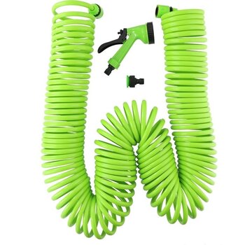 Kinzo Kinzo Garden Tuyau d'arrosage en spirale - Tuyau en spirale - 5 pièces - 1x connecteur de robinet - 2x connecteur de tuyau - 30 mètres