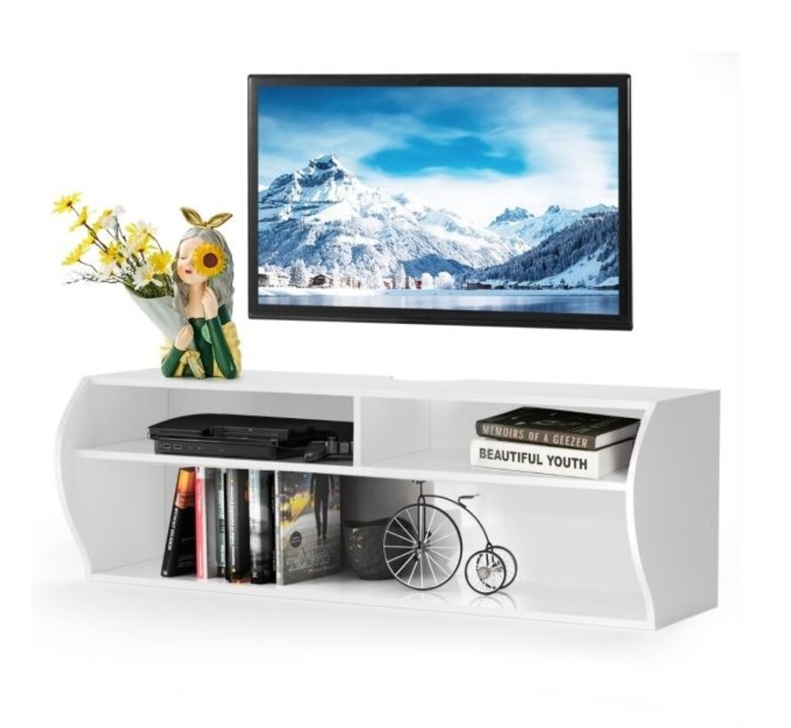 Coast TV Cabinet - Suspendu - Moderne - 123 x 41 x 41 cm - Blanc