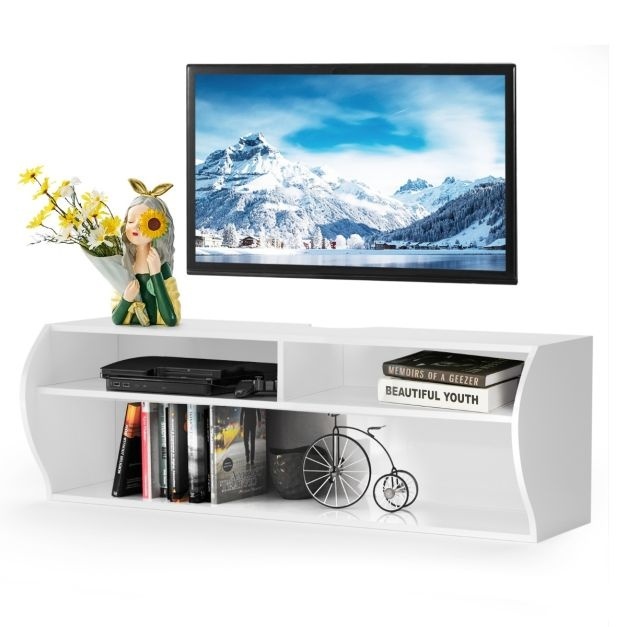 Coast TV Cabinet - Suspendu - Moderne - 123 x 41 x 41 cm - Blanc