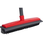 Dirt Devil Dirt Devil Balai en caoutchouc - Balai Poils d'animaux - Caoutchouc - Raclette - Avec manche 120 cm - Gris/Rouge