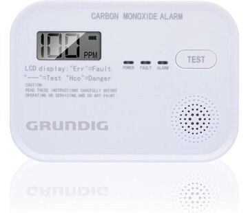 Grundig Détecteur de CO Grundig - Détecteur de monoxyde de carbone très sensible - Écran LCD - Capteur 10 ans - Blanc