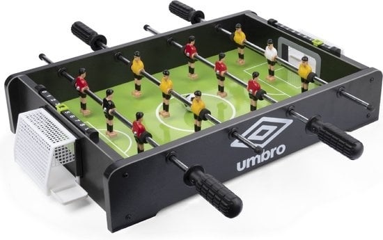 Umbro Table Soccer - Modèle de table - avec 12 joueurs - 2 mini ballons de football inclus - Jeu de football de table - Noir