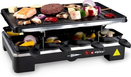 Alpina Gourmet Set Plaque de cuisson - avec moules et spatules - 1400 Watt - 8 personnes
