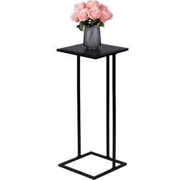 Arti Casa Arti Casa Table d'appoint - Métal et MDF - 75 x 33 x 33 CM - Table de chevet - Table à plantes - Table à ordinateur portable - Look industriel - Noir