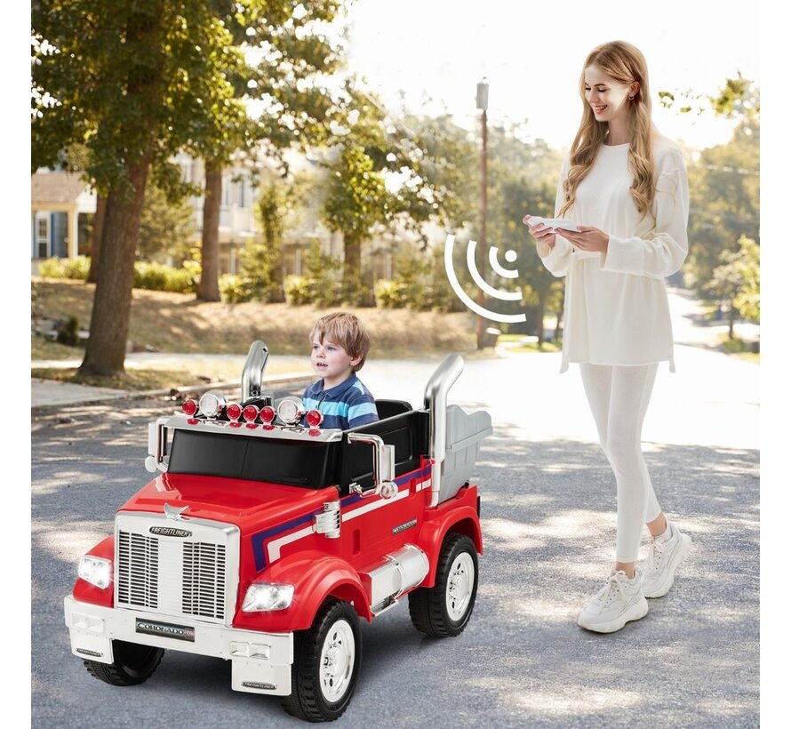 Coast Tracteur électrique pour enfants Optimus Prime Mulden benne basculante pour enfants 106,5 x 63,5 x 70 cm rouge