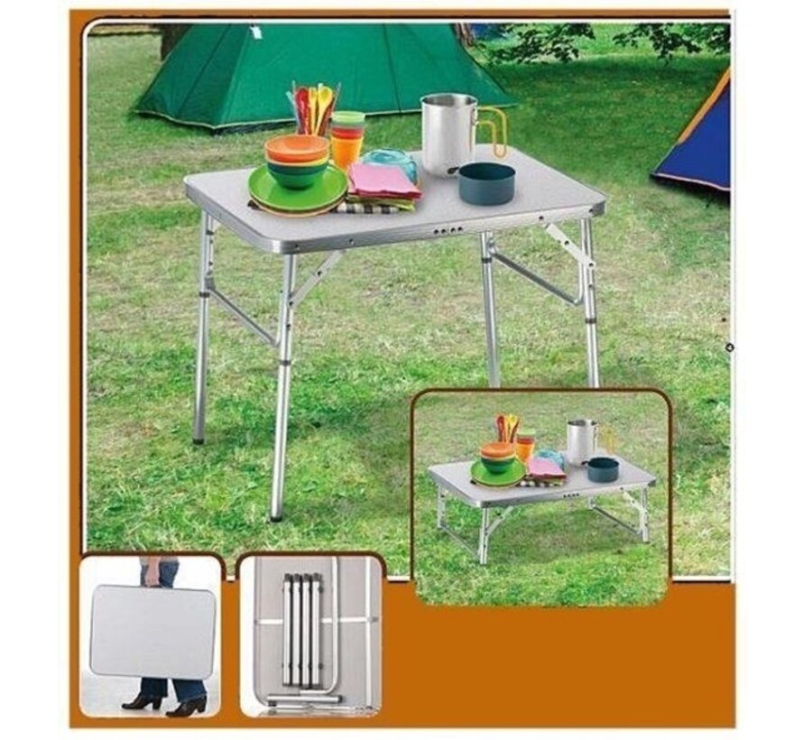 Camp Active Table de camping - pliable - 2 hauteurs - 75 x 55 x 25-59 cm