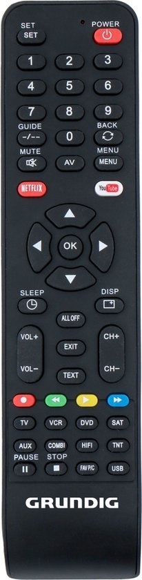 Télécommande universelle Grundig - Jusqu'à 8 appareils simultanément - 210 x 50 x 18 MM - Noir