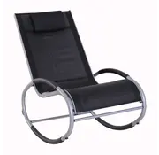 Outsunny Outsunny rocking chair lounger rocking chair with pillow aluminium jusqu'à 120 kg