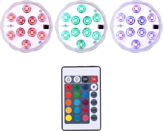 Grundig LED Lights - 3 Pieces - Ampoule LED RGB avec télécommande - Fonctionne avec des piles