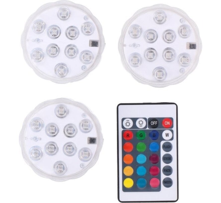 Grundig LED Lights - 3 Pieces - Ampoule LED RGB avec télécommande - Fonctionne avec des piles