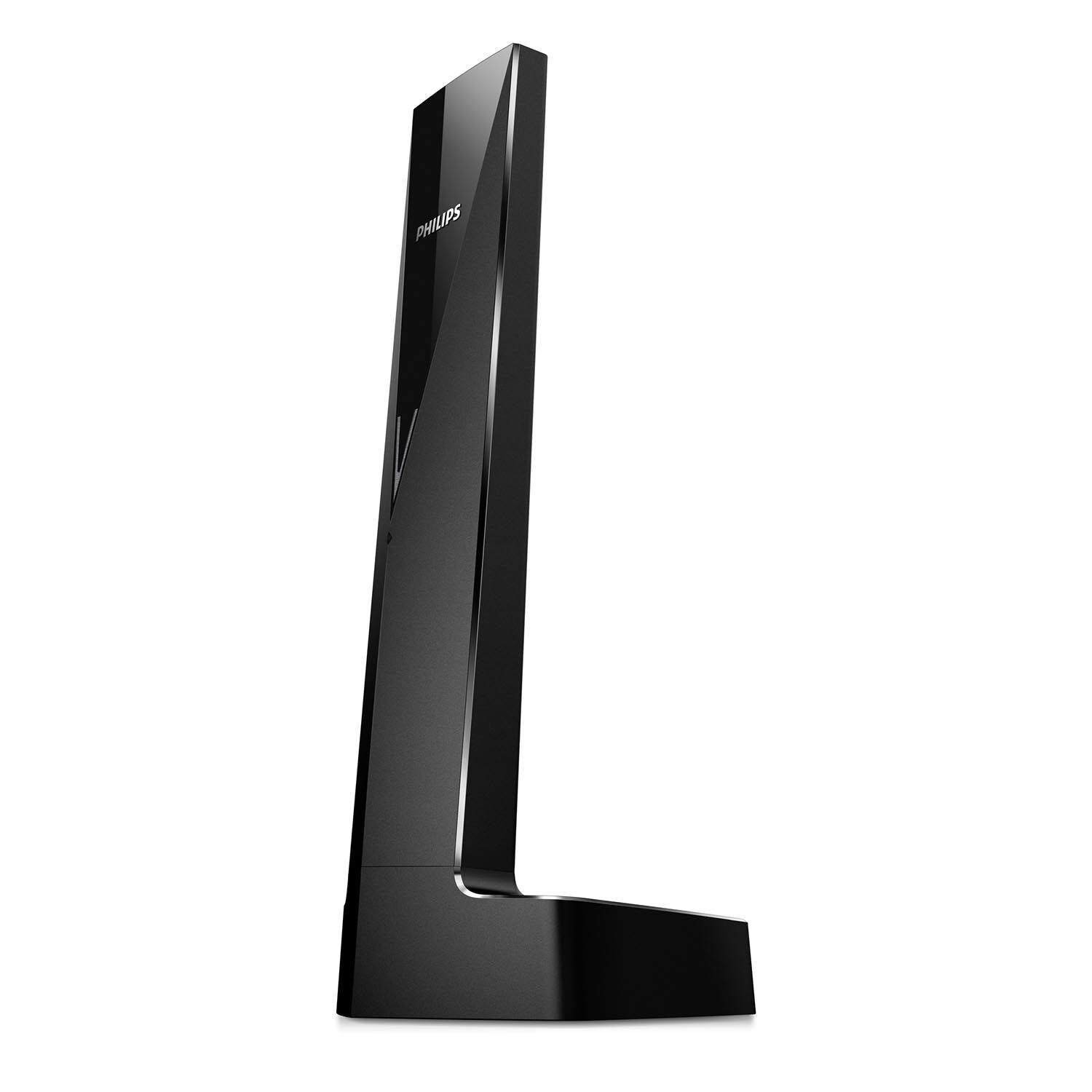 Téléphone sans fil Philips M3551B/38 Linea V - Mains libres avec répondeur - Noir