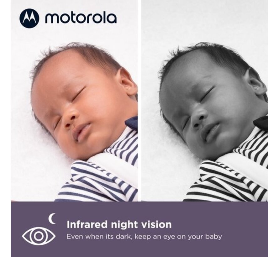 Motorola VM44 Connect Baby Monitor - Wi-Fi - avec caméra et application - streaming vidéo HD - vision nocturne - nombreuses fonctionnalités