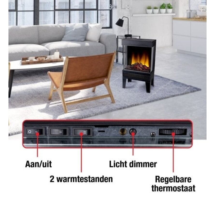 Classic Fire Lucca Atmosphere Fireplace - Chauffage électrique - Freestanding - Modern - LED - 230V - 1300W