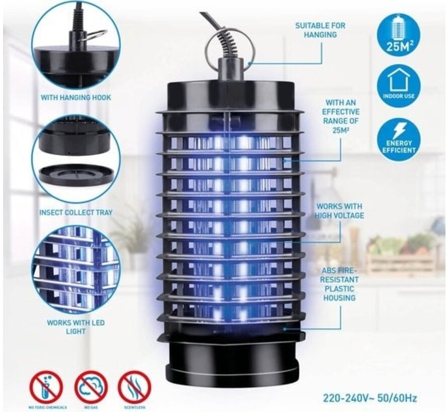 Lampe LED anti-insecte anti-moustique. 25 m2