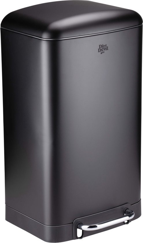 Dirt Devil Pedal bin 30 litres - Poubelle - acier inoxydable - Noir
