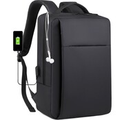 MIRI MiRi Laptop Bag - ?3-in-1 ? - Sac à dos / Sac à bandoulière / Mallette - Jusqu'à 15,6 pouces - Noir - Haute qualité - Antivol - Homme / Femme - Port USB - Ajustable