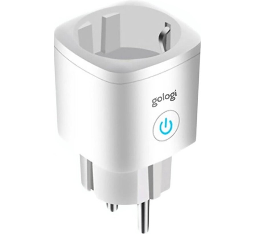 Gologi Smart plug - Prise intelligente - Horloge & Compteur d'énergie - WIFI - Google Home & Amazon Alexa - Blanc