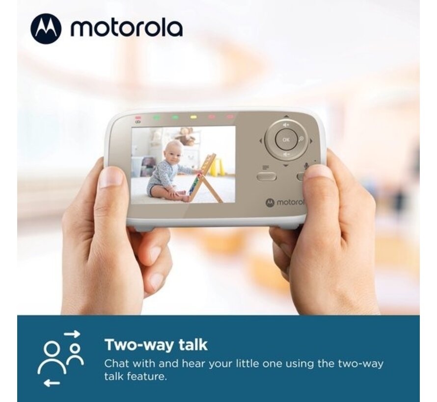 Motorola Nursery VM 483 - Interphone bébé vidéo Interphone bébé - Unité parentale 2,8 pouces - Infrarouge - Zoom numérique - Fonction Talk-back