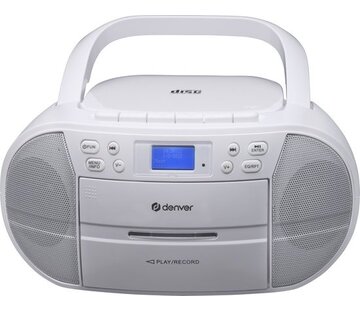 Denver Denver TDC-280 - Boombox - DAB - FM - Radio - Lecteur CD - Cassette - Entrée AUX - Horloge - Réveil - Blanc