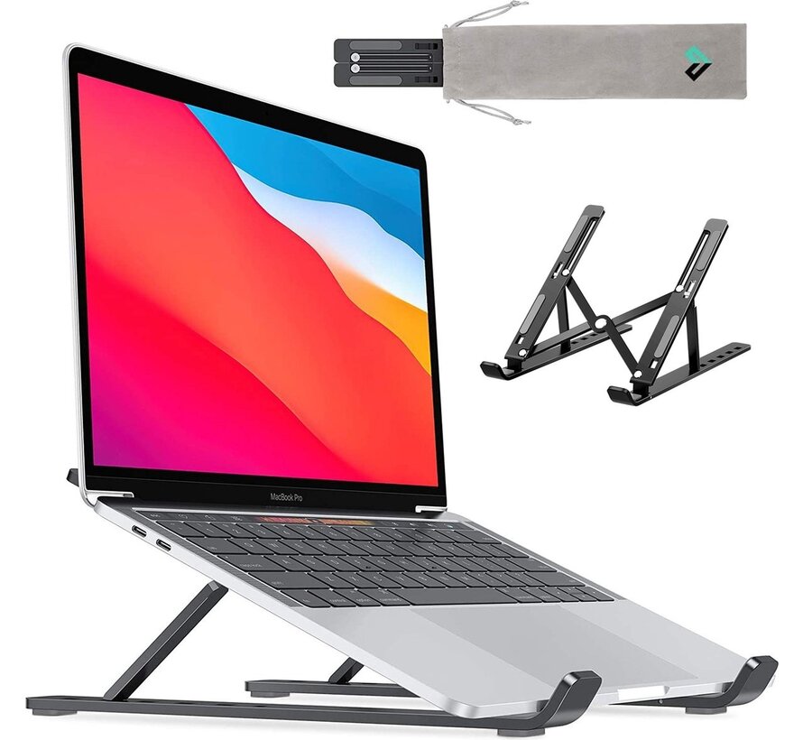 LURK® Laptop Stand - Support pour ordinateur portable en aluminium - Réglable et pliable - Ergonomique - 6 angles de réglage