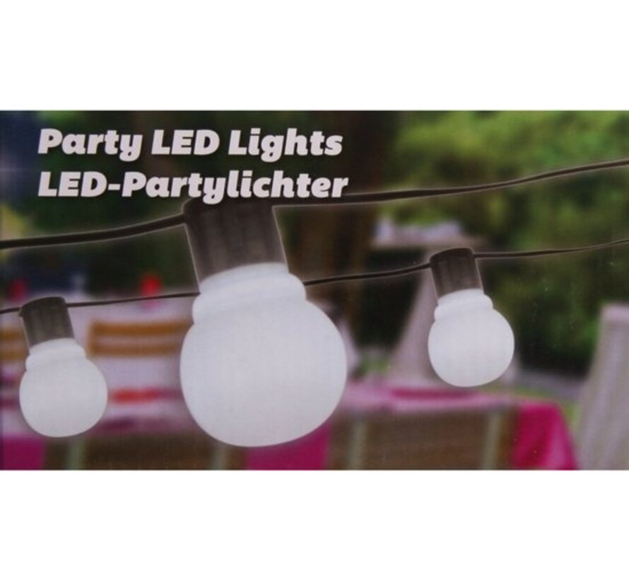 Party Lightning Lumières de fête - lumières de jardin - Sphères 4,5cm de diamètre - Blanc - 20 LED - 11 mètres