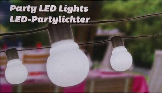Party Lightning Lumières de fête - lumières de jardin - Sphères 4,5cm de diamètre - Blanc - 20 LED - 11 mètres