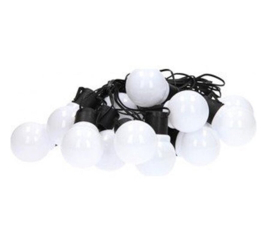 Party Lightning Lumières de fête - lumières de jardin - Sphères 4,5cm de diamètre - Blanc - 20 LED - 11 mètres