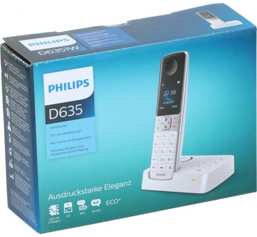 Philips D6351 Répondeur téléphonique sans fil Argent