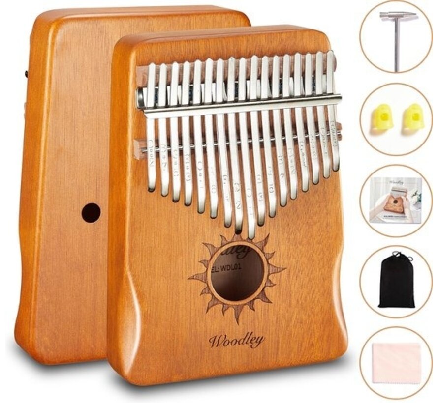 Jeu de kalimba - 17 notes - Avec livre de musique - Piano à pouces - Instrument de musique - Bois de bambou - Pour enfants et adultes