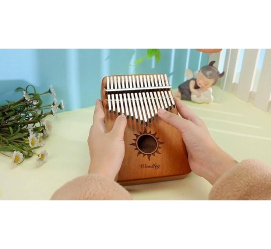 Jeu de kalimba - 17 notes - Avec livre de musique - Piano à pouces - Instrument de musique - Bois de bambou - Pour enfants et adultes