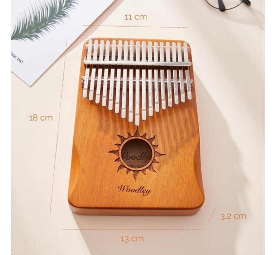 Jeu de kalimba - 17 notes - Avec livre de musique - Piano à pouces - Instrument de musique - Bois de bambou - Pour enfants et adultes