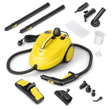 Coast Coast Steam Cleaner Multifunctional with 13 Accessories 2000W - Water capacity 1.8L - Black/Yellow - 37 x 26 x 25 cm