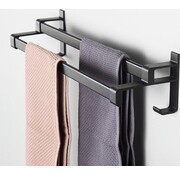 Merkloos porte-serviettes double barre sans perçage - porte-serviettes salle de bain - porte-serviettes - barre porte-serviettes - 60CM