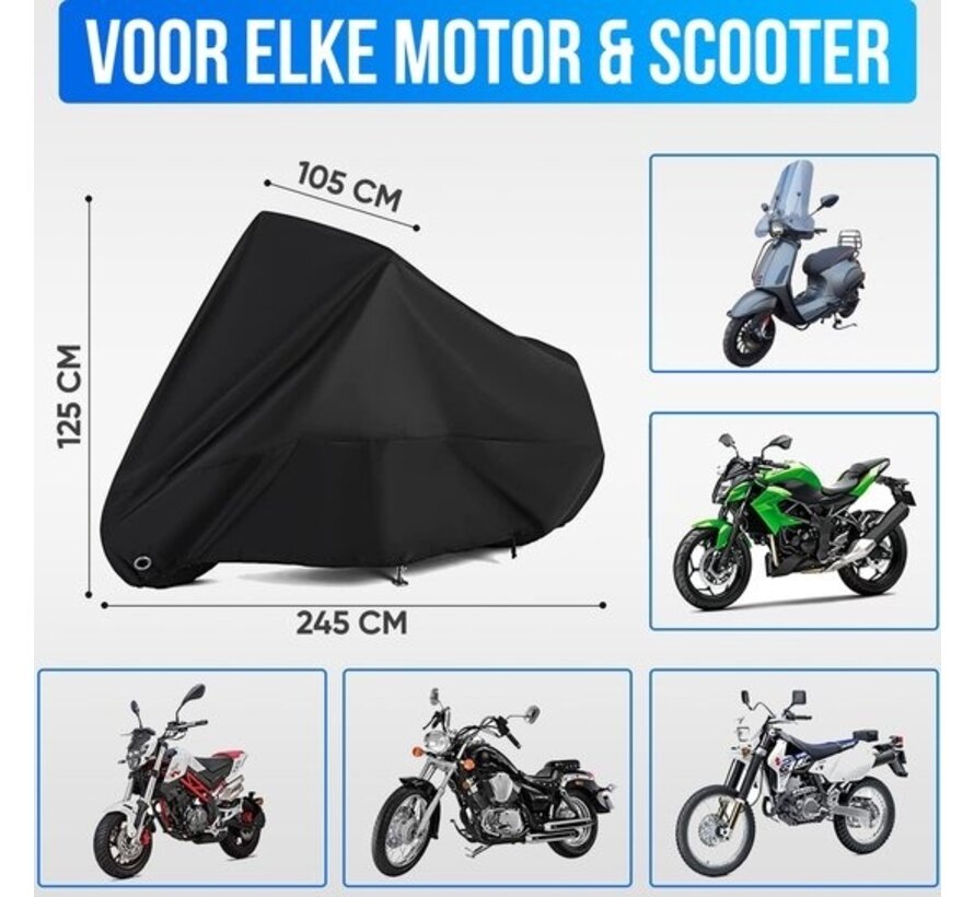 Strex Scooter Cover / Motorbike Cover Universal for all Scooters / Motors - Waterproof 300D Oxford - Suitable for Windshield - Scooter Cover - Motorbike Cover - Incl. Storage Bag