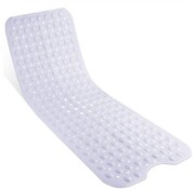 Avalo Tapis de bain / Tapis antidérapant Douche - 100x40CM - Blanc - Avec ventouses - Tapis de douche antidérapant pour la douche - Tapis de salle de bain