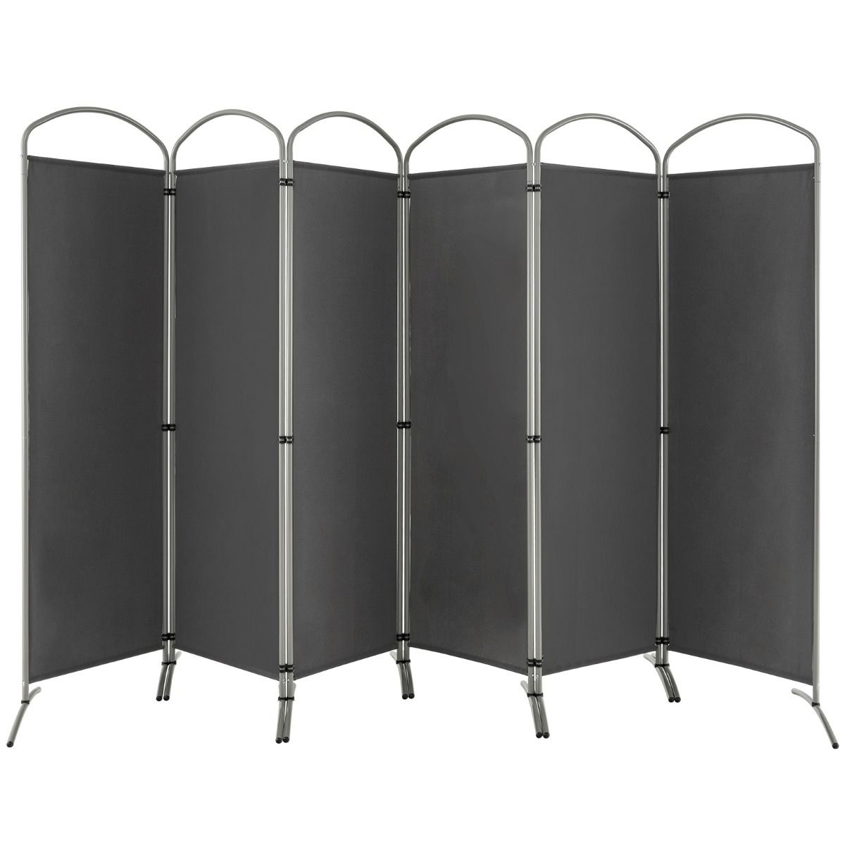 331 x 188 cm Séparation de pièces Séparation pliable et amovible 6 pièces Protection contre la vue pour le bureau Beige/Brown/Black/Grey