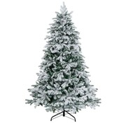 Coast Arbre de Noël artificiel de 180 cm Arbre de Noël floqué avec 1415 branches 260 lumières LED blanc chaud Arbre de Noël illuminé blanc + vert