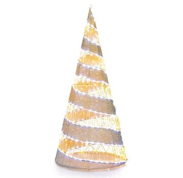 Coast Arbre à cônes lumineux 155cm Arbre artificiel en spirale avec 300 lumières LED blanc chaud et 250 lumières LED blanc froid Décoration de Noël illuminée