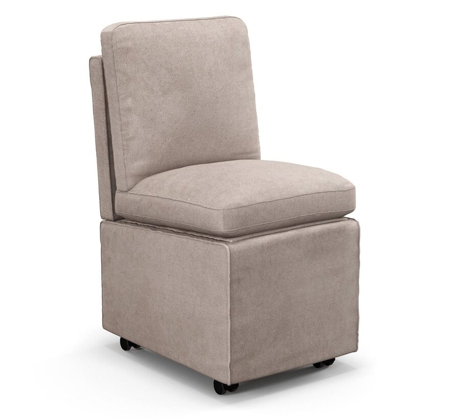 Chaise tapissée avec rangement Chaise d'appoint avec 2 coussins Chaise de salle à manger Chaise de loisirs pour salle de travail Chambre à coucher Roll-up
