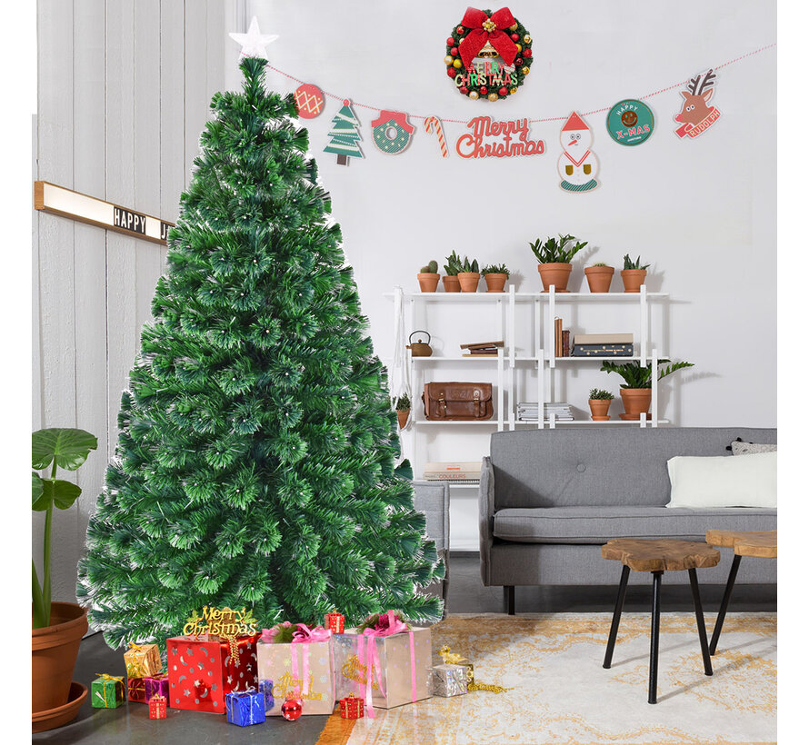 Coast Artificial Christmas Tree 210 cm - Fibre de verre Lights - 280 LED - 280 Branches - Vert