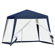 Outsunny Outsunny Pavillon de jardin - Tente de réception - Moustiquaire - Bleu - 300 x 300 x 235 cm