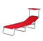 Outsunny Lounger - Pliable - Rouge - 187 x 58 x 36 cm