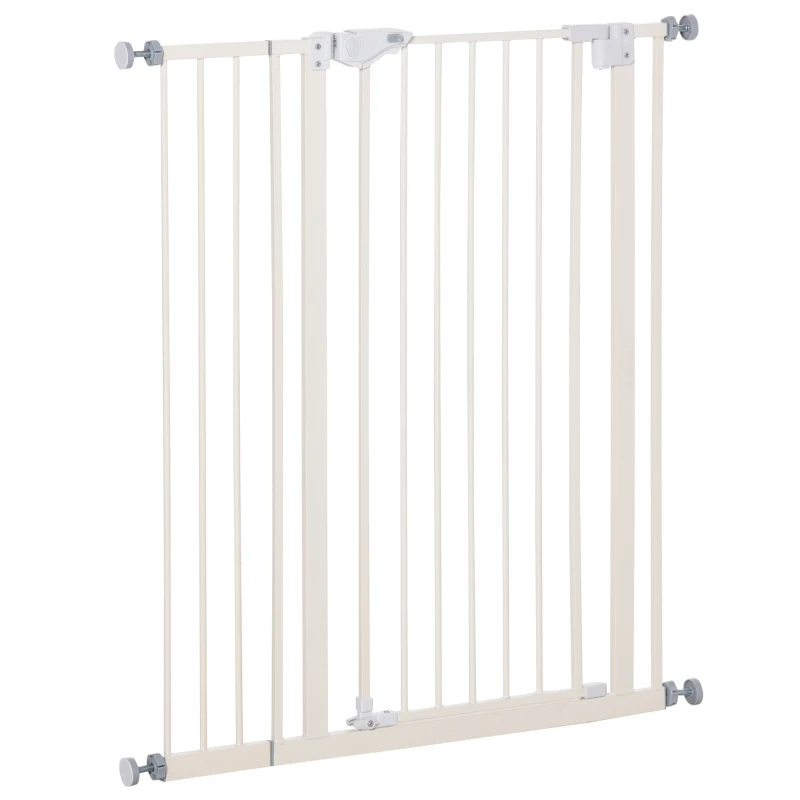 PawHut Porte chien à fermeture automatique - Porte d'escalier à double verrouillage - 68 x 104,1 cm - Blanc