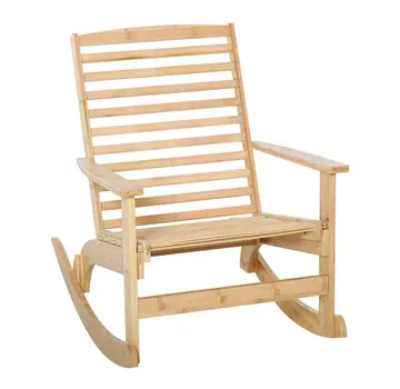 Outsunny Outsunny rocking chair - Chaise de jardin - Max. 150KG - 70 x 100 x 95,5 cm - Couleur bois