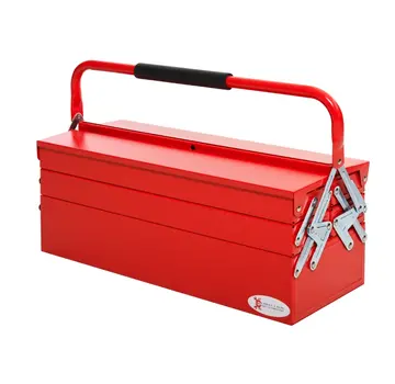 Boîte à outils Durhand avec 5 bacs pliants - Max. 25KG - 57 x 21 x 41 cm - Rouge