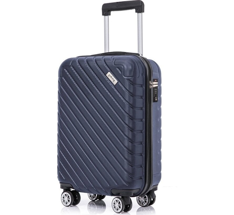 Goliving Hand Luggage Suitcase with Wheels - Trolley - Lightweight - TSA Lock - Padded Interior - 38 Litres - 55 x 35 x 23 cm - Blue
