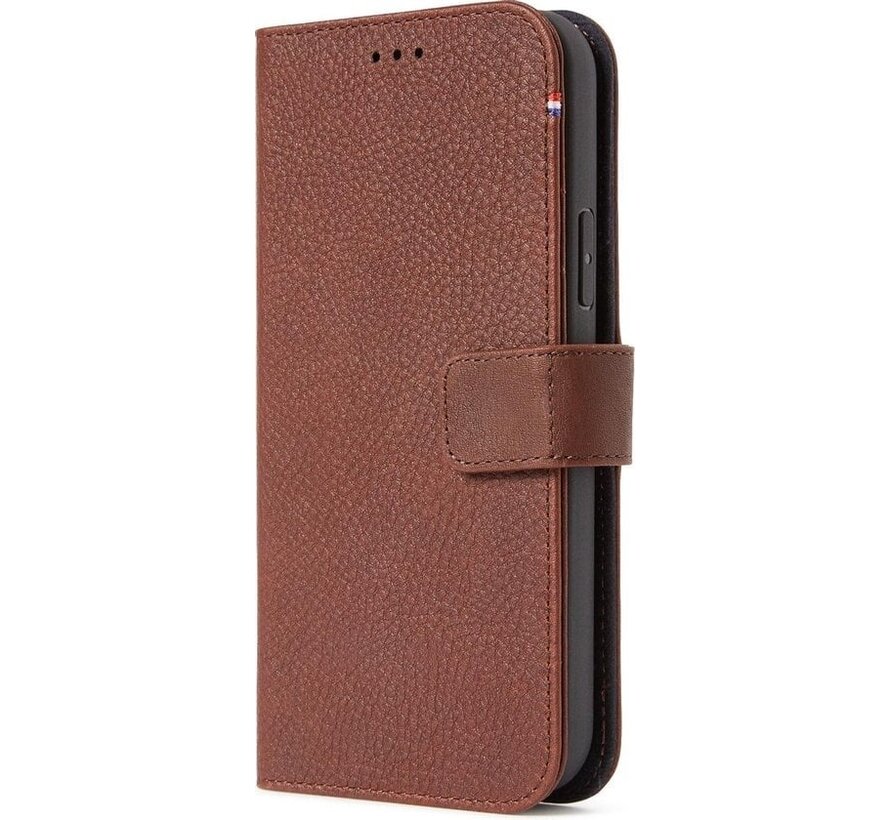 DECODED Etui portefeuille détachable - iPhone 12 Mini - Etui détachable avec porte-cartes - Cuir européen de haute qualité - Technologie magnétique Apple - Marron