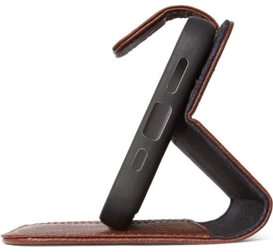 DECODED Etui portefeuille détachable - iPhone 12 Mini - Etui détachable avec porte-cartes - Cuir européen de haute qualité - Technologie magnétique Apple - Marron