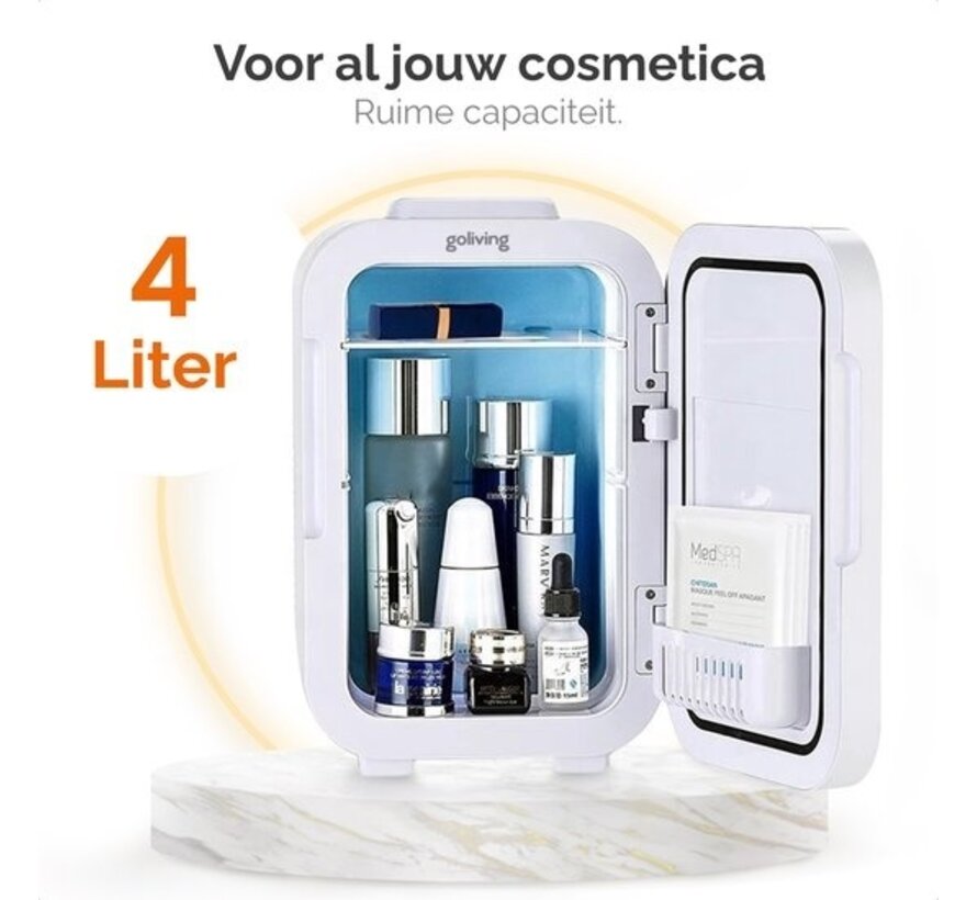 Réfrigérateur Goliving Skincare - Réfrigérateur maquillage - Réfrigérateur beauté - Mini-réfrigérateur avec miroir et éclairage - Mini-réfrigérateur